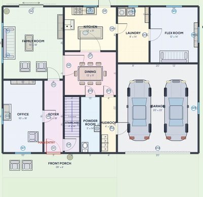 The ground floor of a two-storey, four-bedroom family home